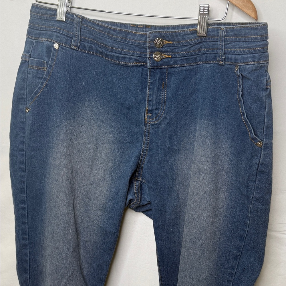 Vintage Apple Bottoms jeans accent pockets cinched ankle jogger jeans sz 16 - Picture 2 of 8